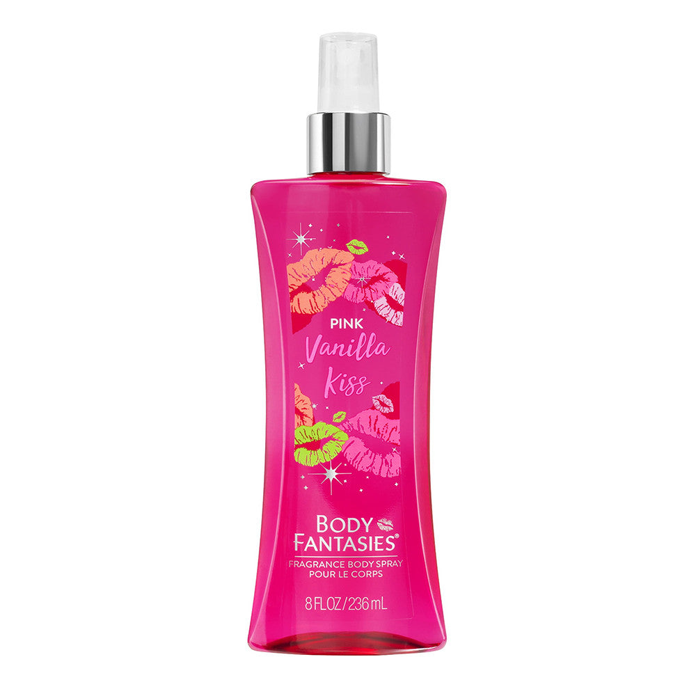 Body Fantasies Signature Pink Vanilla Kiss Fantasy Fragrance Body Spray, 8 Oz
